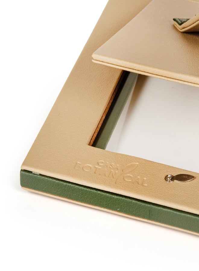 CASA BOTANICAL Dual Tone Hand Crafted Faux Leather Photo Frame Tabletop Decor for Home and Office| Perfect Birthday or Anniversary Gift Size: 8×10 Inches (Inner Size 4×6.5 Inches) Stylish Decorative Picture Frame-Beige - Image 3